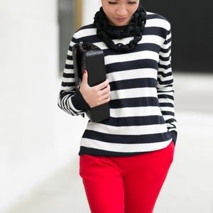 Iris & Ink Striped Cashmere Sweater XS